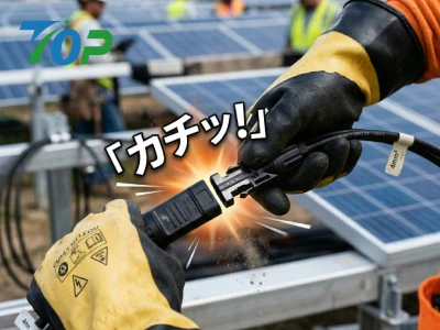 接触抵抗0.3mΩの1500V太陽光コネクタ（プラグ＆プレイ施工）