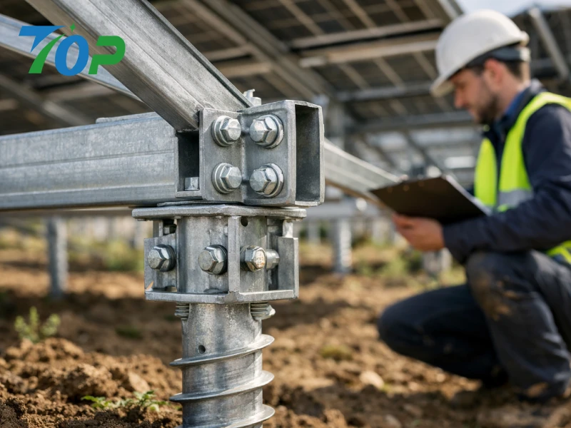 agrivoltaic ground mount structure detail.webp