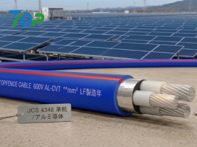 600V AL-CVT電力ケーブルの製品写真、高品質アルミ導体と軽量施工性をアピール