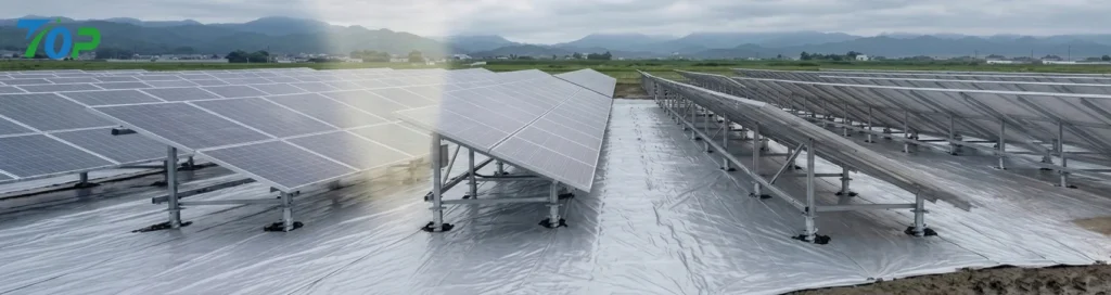 全天候型で反射率90%以上を実現した太陽光発電用反射シート。曇天時でも発電効率を最大化。