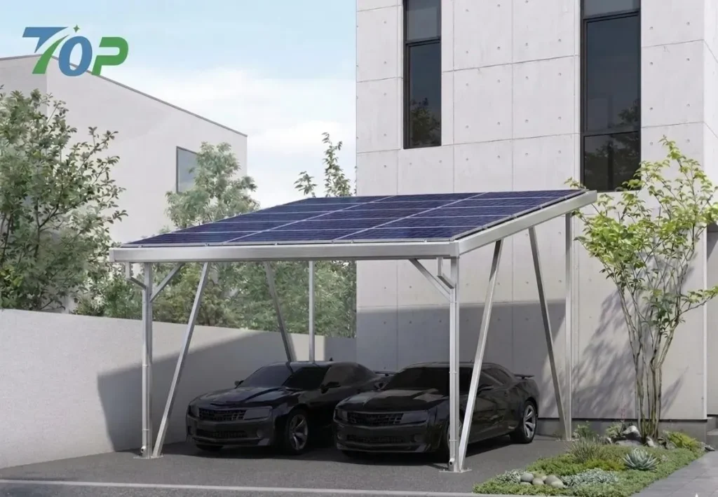 高耐久アルミ合金フレームのソーラーカーポート構造
