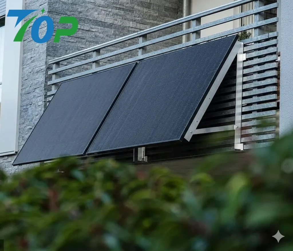 バルコニー用ソーラーパネル架台 角度付き アルミ製 ベランダ太陽光スタンド