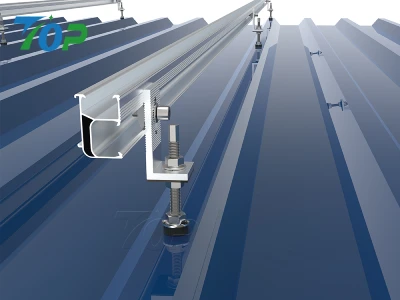 金属屋根用ソーラーパネル架台|L型金具+Bシリーズレール|高耐久・簡単施工・産業用対応 L型金具+Bシリーズレール架台のアルミ陽極酸化処理・ステンレス部品で高耐食