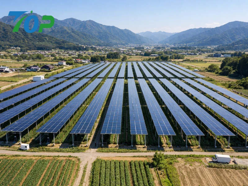 メガソーラー規模の農業ソーラー地面架台プロジェクト全景