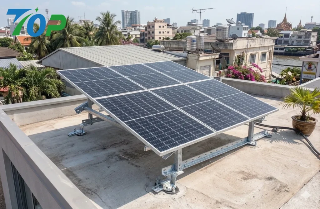 固定工事不要で撤去や移動が簡単なため賃貸住宅にも適したソーラーパネル架台