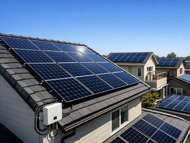 近代住宅の屋根に設置された住宅用屋根ソーラーシステム、施工・EPC向けに最適、太陽光発電の全景