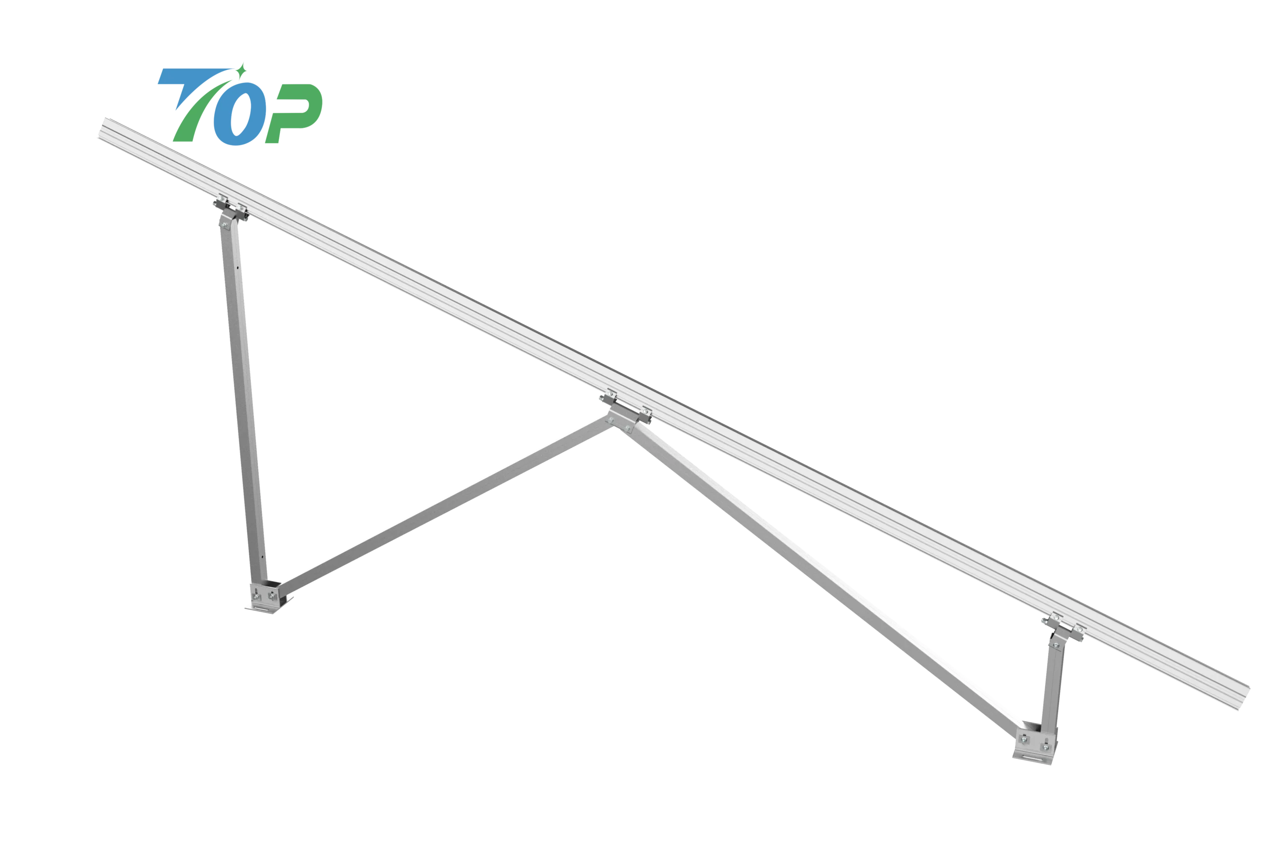 野立て用太陽光架台 w型 W型太陽光野立て架台の支柱構造ディテール
