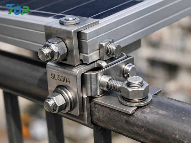 SUS304 mounting clamp detail of balcony solar kit installation