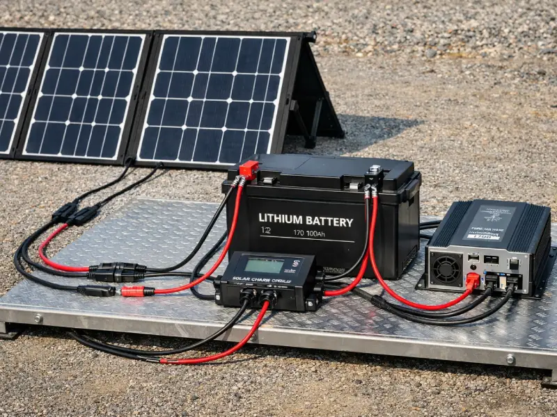 ポータブル太陽光発電システムの配置図