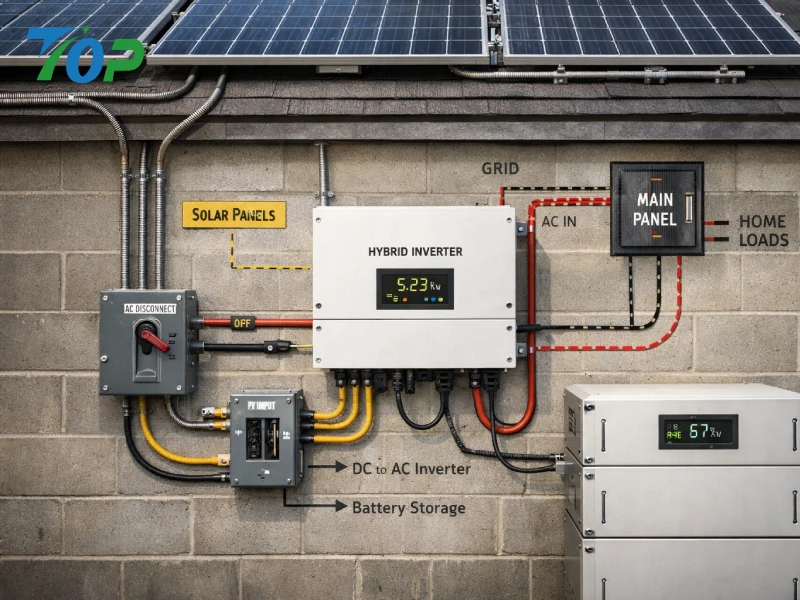 住宅用蓄電池と太陽光システムの構造図