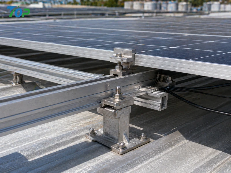 stainless steel clamp fixing solar panel to rail