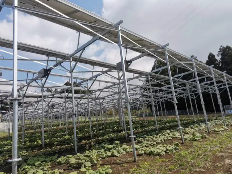 栃木県営農型太陽光発電所283.8kW 高強度金属架台施工事例