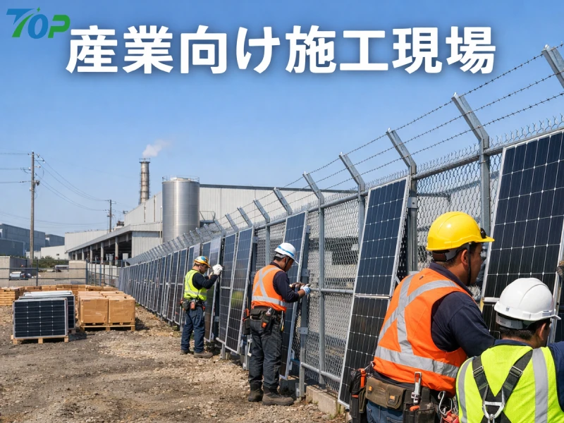工場・物流施設での立式太陽光架台施工現場
